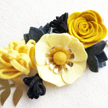 Load image into Gallery viewer, Kit Mini Felt Flower Black + Gold