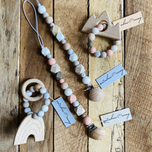 Load image into Gallery viewer, Rainbow May Wooden Pacifier Clip "White"