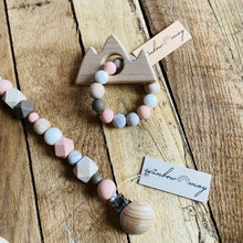 Load image into Gallery viewer, Rainbow May Wooden Pacifier Clip "Peach"