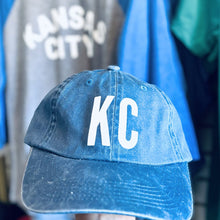 Load image into Gallery viewer, Plume Raglan 3/4 Sleeve Tee Kansas City (Royal &amp; Gray)
