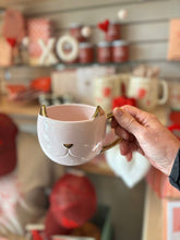Load image into Gallery viewer, "Purr...me some tea please!" Pink Cat Mug
