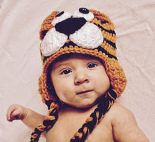 Load image into Gallery viewer, Hand Crocheted Tiger Hat
