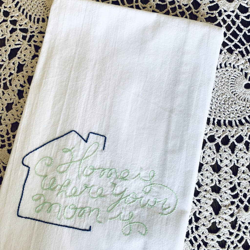 Elizabeth Jean Hand Stitched Tea Towel 