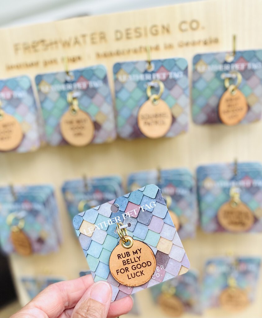Freshwater Design Leather Pet Tag 