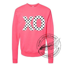 Load image into Gallery viewer, Plume Crewneck Neon Pink &quot;XO&quot;
