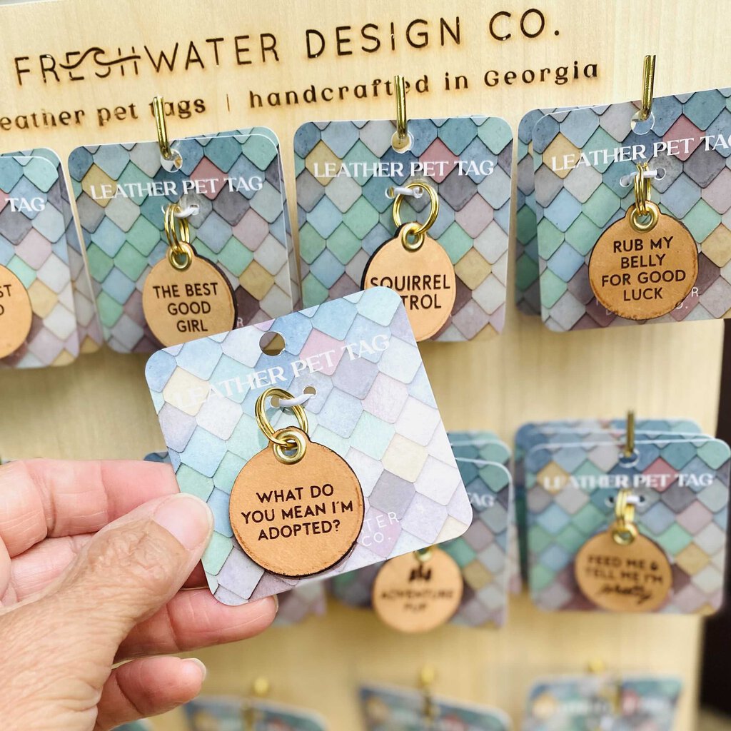 Freshwater Design Leather Pet Tag 